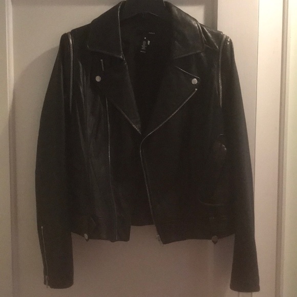 Aqua Jackets & Blazers - Aqua Leather Jacket w. Zip Off Sleeves